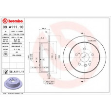 Диск гальмівний LEXU RX 350 03 - задн. (вир-во BREMBO)