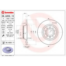Диск гальмівний SKODA SUPERB, YETI, VW GOLF V, PASSAT задн. (вир-во BREMBO)