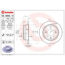 Диск гальмівний HYUNDAI i30 (FD) (10/07-11/11) задн. (вир-во BREMBO)