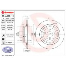 Диск гальмівний MERCEDES M-CLASS (W166) задн. (вир-во BREMBO)