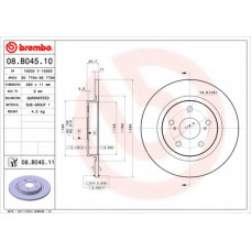 Диск гальмівний TOYOTA AVENSIS 09 - задн. (вир-во BREMBO)