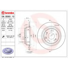Диск гальмівний Honda Accord VIII задн. (вир-во BREMBO)