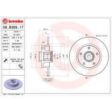 Диск гальмівний задн. (вир-во BREMBO)