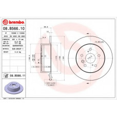 Диск гальмівний TOYOTA CAMRY 2006 - задн. (вир-во BREMBO)