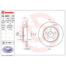 Диск гальмівний FORD C-MAX II 1.6 2.0 2010 - задн. (вир-во BREMBO)
