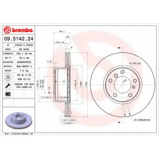 Диск гальмівний BMW 5 (E28), 5 (E34), 7 (E32) передн., вент. (вир-во BREMBO)