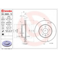 Диск гальмівний MB VITO передн., вент. (вир-во BREMBO)