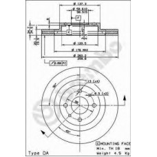 Диск гальмівний ВАЗ 2112 передн. вент. (вир-во BREMBO)