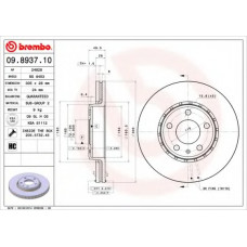 Диск гальмівний NISSAN, OPEL, RENAULT, передн., вент. (вир-во BREMBO)
