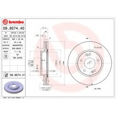 Диск гальмівний HYUNDAI i30, KIA CEE D, SOUL передн., вент. (вир-во BREMBO)