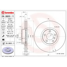 Диск гальмівний BMW X5, X6 передн., вент. (вир-во BREMBO)