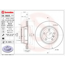 Диск гальмівний BMW X5, X6 задн., вент. (вир-во BREMBO)