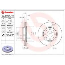 Диск гальмівний KIA CERATO 06 - передн. (вир-во BREMBO)