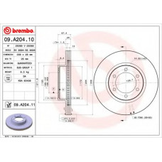 Диск гальмівний TOYOTA LAND CRUISER передн., вент. (вир-во BREMBO)