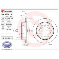 Диск гальмівний TOYOTA LAND CRUISER задн., вент. (вир-во BREMBO)