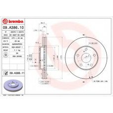 Диск гальмівний LEXUS, TOYOTA передн., вент. (вир-во BREMBO)