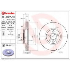 Диск гальмівний FORD GALAXY, MONDEO передн., вент. (вир-во BREMBO)