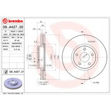Диск гальмівний FORD MONDEO IV передн., вент. (вир-во BREMBO)
