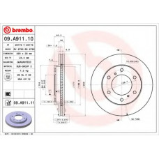 Диск гальмівний MITSUBISHI PAJERO 02 - передн. (вир-во BREMBO)