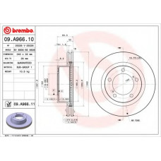 Диск гальмівний TOYOTA LAND CRUISER 4.5D V8 4.7 V8 передн. (вир-во BREMBO)