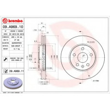 Диск гальмівний OPEL INSIGNIA (07/08-) передн. (вир-во BREMBO)