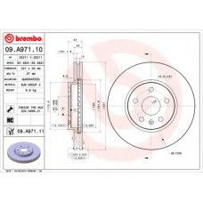 Диск гальмівний OPEL INSIGNIA 1.4-2.8V6 09 - передн. (вир-во BREMBO)