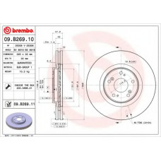 Диск гальмівний HONDA ACCORD IX, TOURER (CU) 2.4 I-VTEC 08 - передн. (вир-во BREMBO)