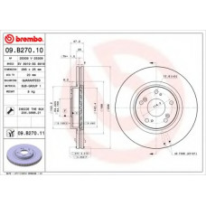 Диск гальмівний HONDA ACCORD VIII 2.0-2.4 08 - передн. (вир-во BREMBO)