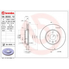 Диск гальмівний CHEVROLET CRUZE 1.6I 16V 09.05 - передн. (вир-во BREMBO)