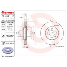 Диск гальмівний Hyundai Accent/Kia Rio 11 - передн. (вир-во BREMBO)