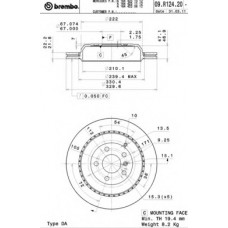 Диск гальмівний MB GL-Class (X164) (09/06-) задн. (вир-во BREMBO)