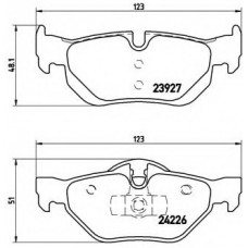 Колодка гальм. диск. BMW 3 (E90-91) 05 - задн. (вир-во BREMBO)