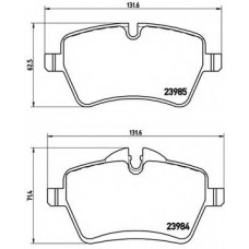 Колодка гальм. диск. MINI MINI COOPER 01-, CLUBMAN 07 - передн. (вир-во BREMBO)