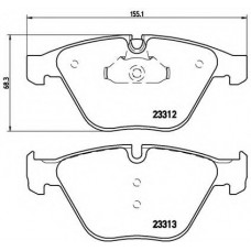 Колодка гальм. диск. BMW 3 (E90), 5 (E60) передн. (вир-во BREMBO)