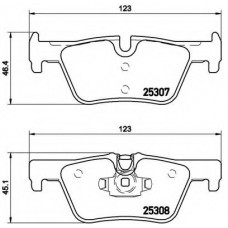 Колодка гальм. диск. BMW 1(F20) 116D-125I 2010-,3(F30) 316-328 2011- задн. (вир-во BREMBO)