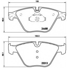 Колодка гальм. диск. BMW 5 (F10, F11) 2010-,6 (F12) 2011-,7 (F01, F07) 08 - передн. (вир-во BREMBO)