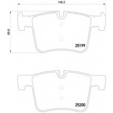 Колодка гальм. диск. BMW X3 20 DX, 20IX, BIS 10/11-, X3 35IX (F25) 2011 - передн. (вир-во BREMBO)