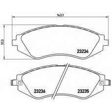 Колодка гальм. диск. CHEVROLET LACETTI передн. (вир-во BREMBO)