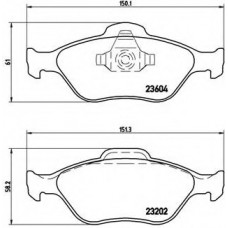 Колодка гальм. диск. FORD FIESTA, FUSION, MAZDA 2 передн. (вир-во BREMBO)