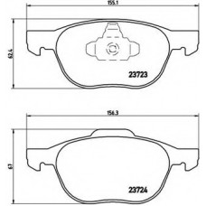 Колодка гальм. диск. FORD FOCUS, MAZDA 3,5, VOLVO C70, S40, передн. (вир-во BREMBO)