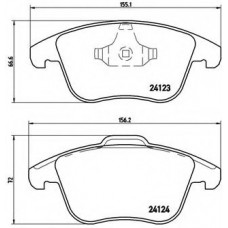 Колодка гальм. диск. FORD MONDEO, передн. (вир-во BREMBO)