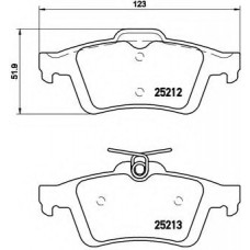 Колодка гальм. диск. FORD C-MAX, FOCUS, CITROEN C5 задн. (вир-во BREMBO)