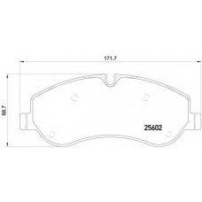 Колодка гальм. диск. FORD TOURNEO CUSTOM 2.2TDCI 2012 - передн. (вир-во BREMBO)