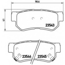 Колодка гальм. диск. HYUNDAI ELANTRA, SANTA FE, TUCSON, KIA MAGENTIS задн. (вир-во BREMBO)