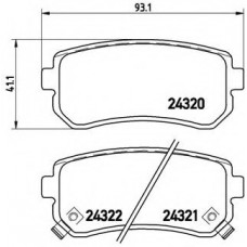 Колодка гальм. диск. HYUNDAI ACCENT, i30, задн. (вир-во BREMBO)