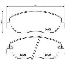 Колодка гальм. диск. HYUNDAI SANTA FE, передн. (вир-во BREMBO)