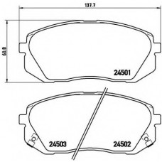 Колодка гальм. диск. HYUNDAI ix35 передн. (вир-во BREMBO)