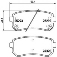 Колодка гальм. диск. HYUNDAI ACCENT, i30, задн. (вир-во BREMBO)