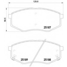 Колодка гальм. диск. HYUNDAI IX 20 1.4, 1.4 CRDI, 1.6, 1.6 CRDI 11/10 - передн. (вир-во BREMBO)