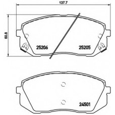 Колодка гальм. диск. HYUNDAI ix35 передн. (вир-во BREMBO)